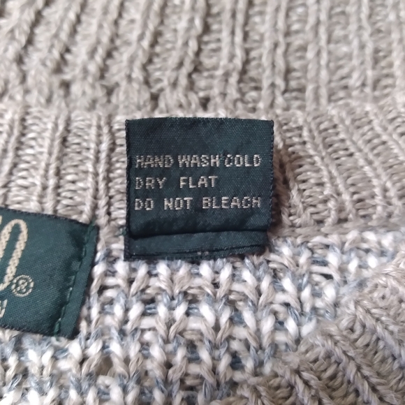 💚 Vintage Stefano Man Crew Neck Geometric Ramie Acrylic Sweater - Picture 4 of 5